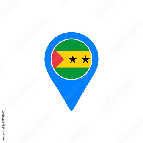 Sao tome and Principe location pin with national flag design vector illustration