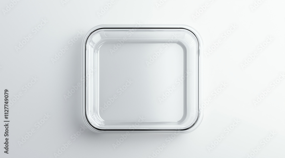 Clear Takeaway Container Square No Food Looking Down Clear Takeaway Container Square No Food Looking Down