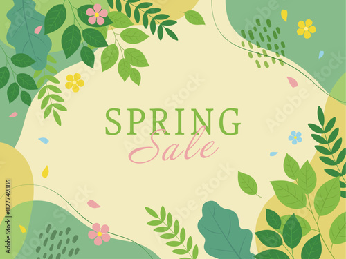 春のイメージ背景_文字あり_ベクターイラスト