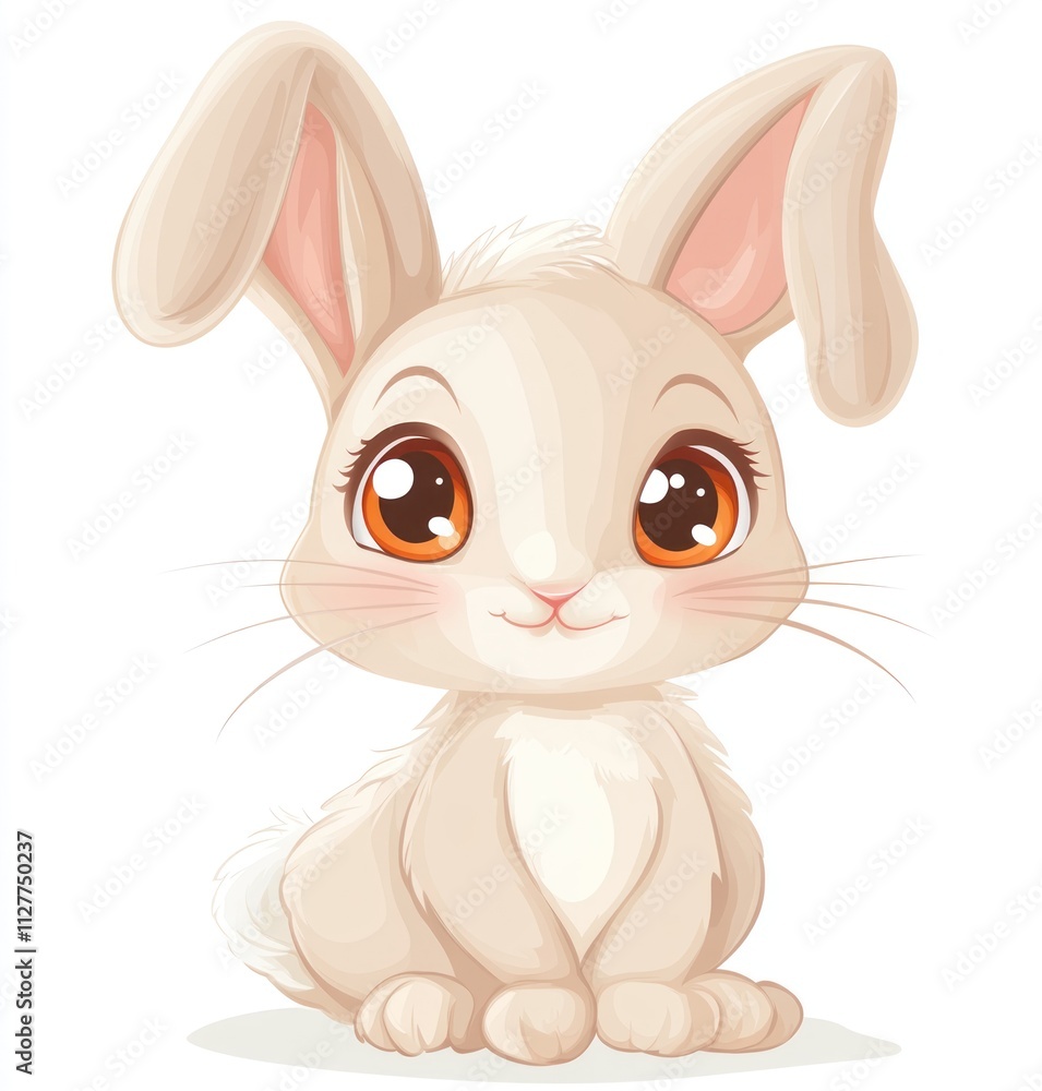 Adorable cartoon bunny rabbit with big eyes. Adorable cartoon bunny rabbit with big eyes.