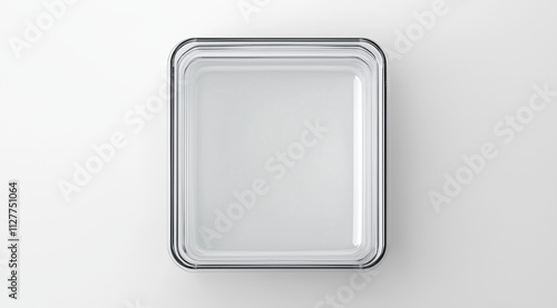 Square Transparent Container No Food Top-Down View for Clarity