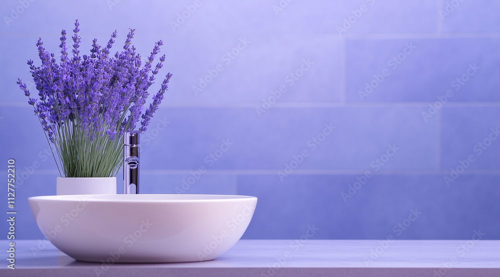 Lavender Mini Sink in Artistic Photography Setting Lavender Mini Sink in Artistic Photography Setting