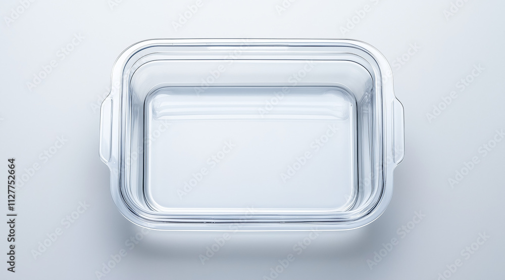 Transparent Food Container in Square Shape Captured from Above Transparent Food Container in Square Shape Captured from Above