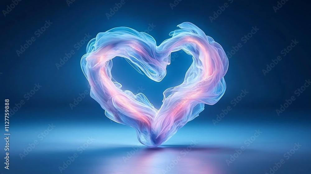 Valentine's day colorful smoke design artistic heart-shaped background digital art concept Valentine's day colorful smoke design artistic heart-shaped background digital art concept