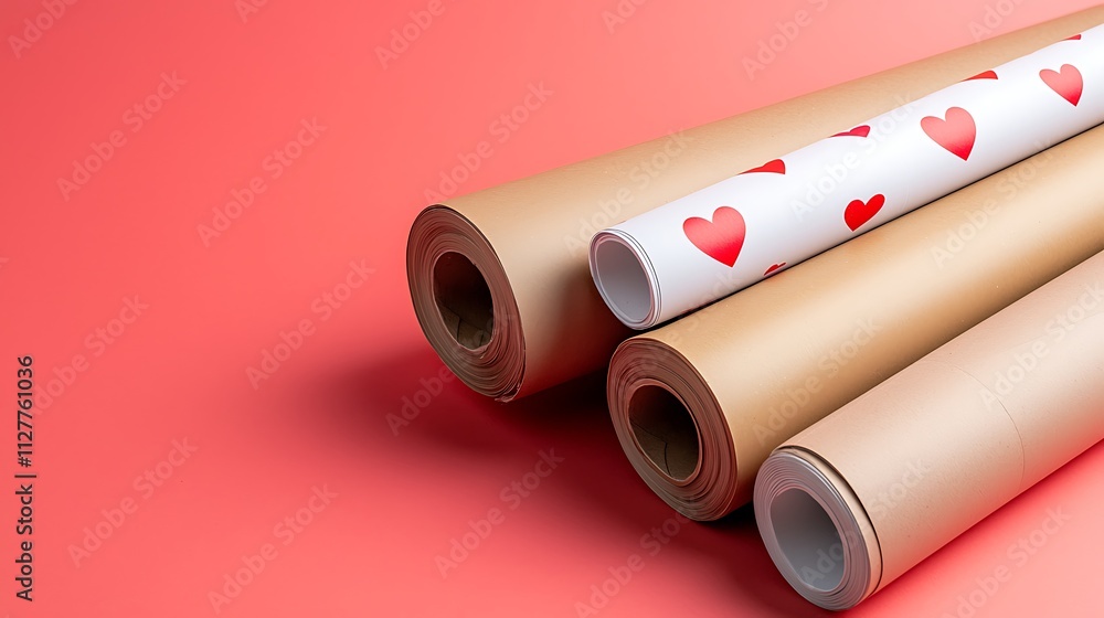 Fototapeta premium Valentine's day creative background with heart patterns for crafts and romantic settings