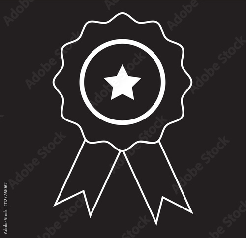 Quality icon, certified check mark ribbon label. Vector premium product certified or best choice recommended award and warranty approved certificate stamp