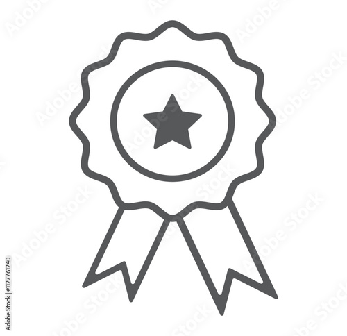 Quality icon, certified check mark ribbon label. Vector premium product certified or best choice recommended award and warranty approved certificate stamp