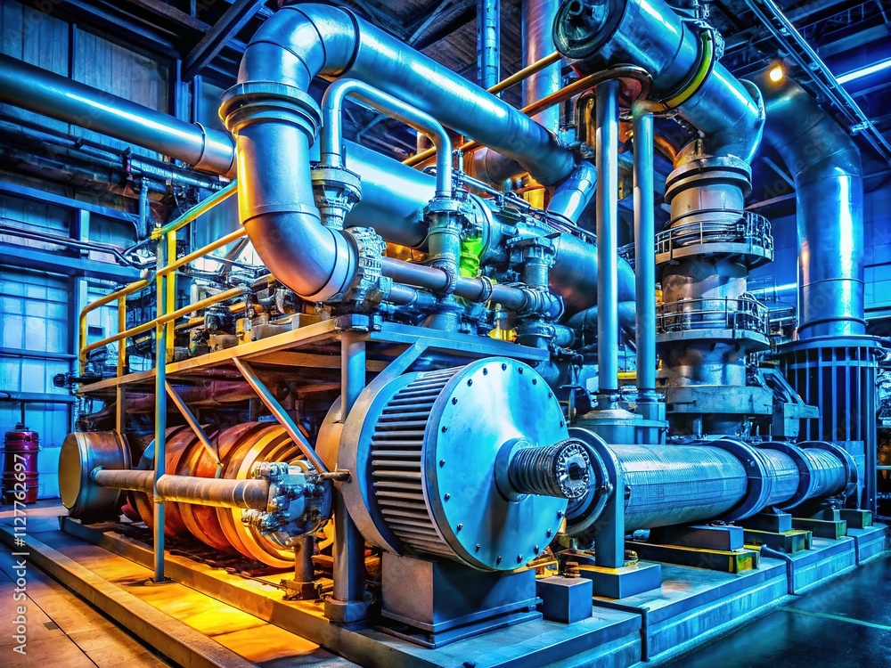 Industrial Compressor Mechanical Components - Detailed AI Photo Industrial Compressor Mechanical Components - Detailed AI Photo