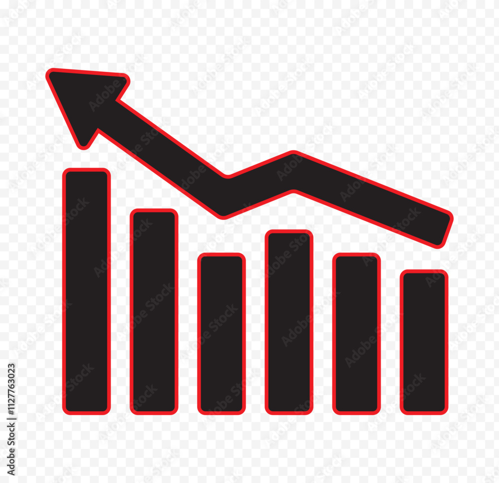 Growing bar chart icon vector. Profit growth sign symbol Growing bar chart icon vector. Profit growth sign symbol
