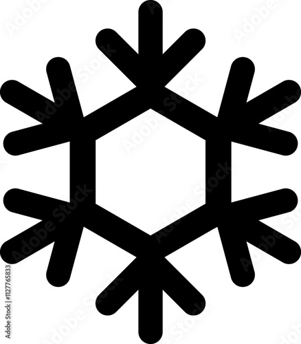 Snowflake winter clip art design on plain white transparent isolated background for card, shirt, hoodie, sweatshirt, apparel, card, tag, mug, icon, poster or badge