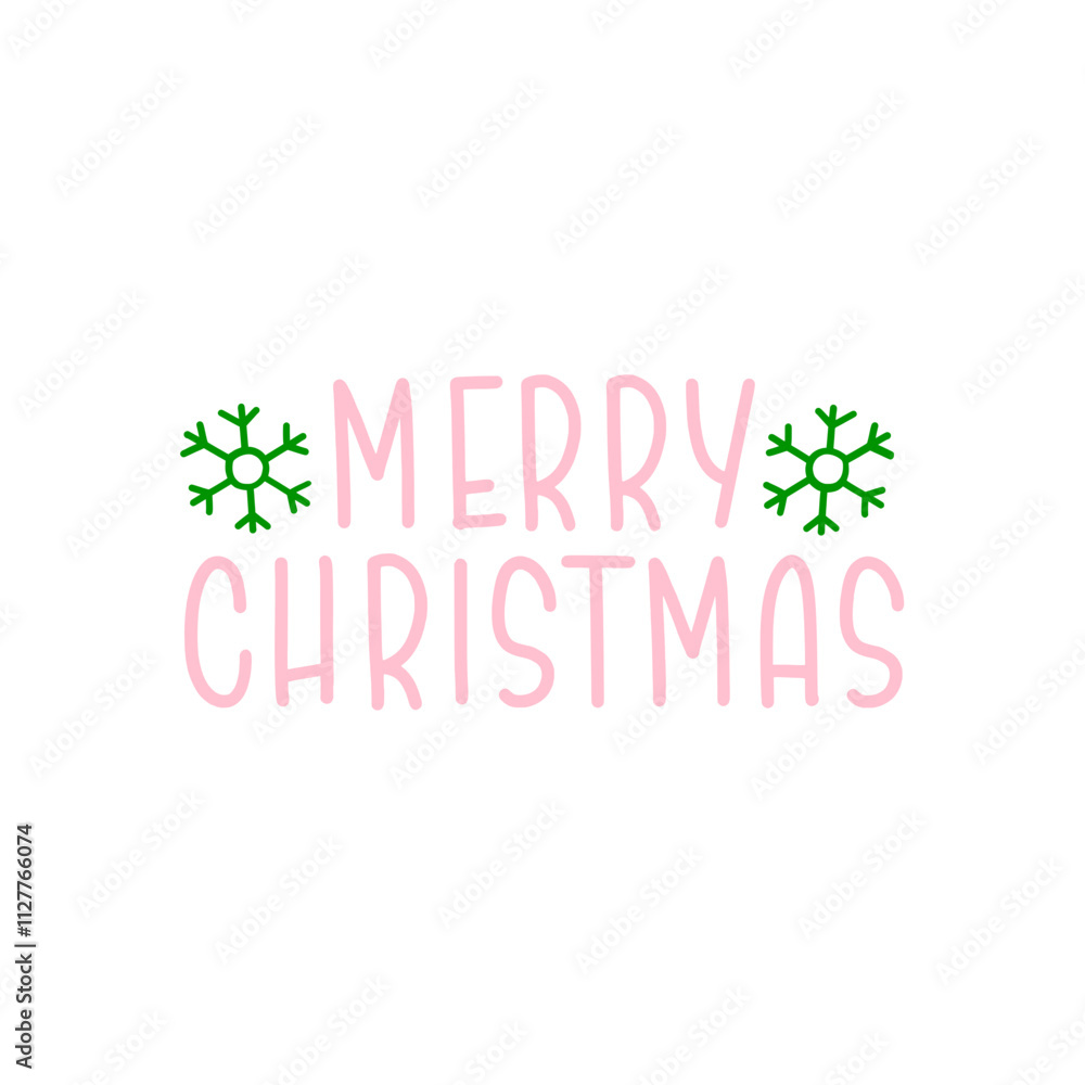 Fototapeta premium Merry Christmas typography clip art design on plain white transparent isolated background for card, shirt, hoodie, sweatshirt, apparel, card, tag, mug, icon, poster or badge