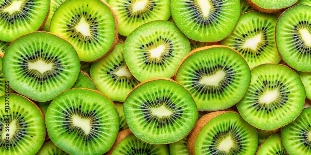 Panoramic Kiwi Fruit Slices Background: Vibrant Green Texture, Juicy Wallpaper, Fresh Food Photography Panoramic Kiwi Fruit Slices Background: Vibrant Green Texture, Juicy Wallpaper, Fresh Food Photography