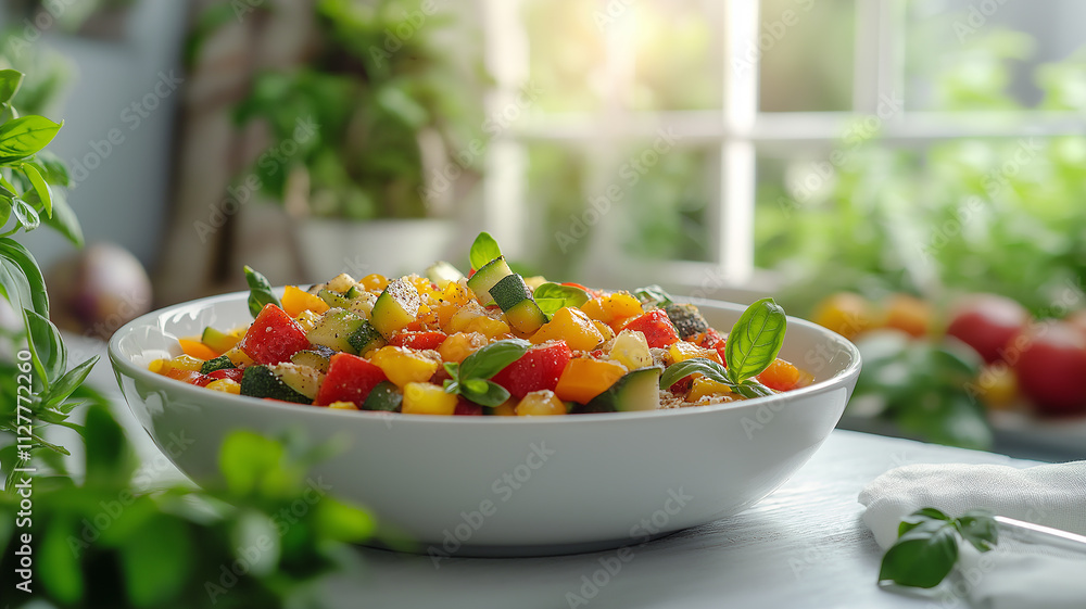 Colorful Vegetable Medley Salad. Healthy and delicious vegetarian dish. Colorful Vegetable Medley Salad. Healthy and delicious vegetarian dish.