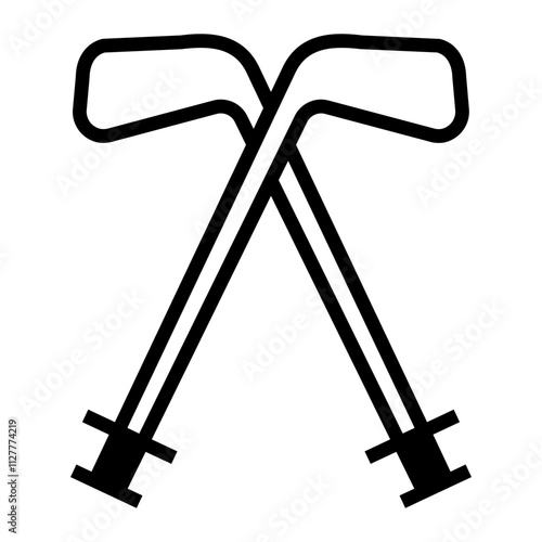 hockey stick Line Icon