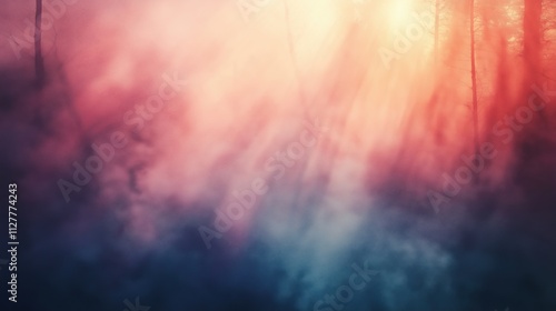 A beautiful abstract background with soft light rays and colorful hues blending together.