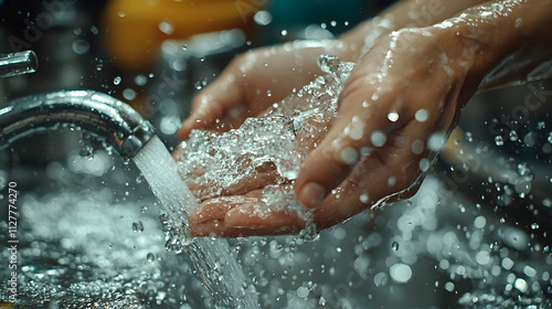 Hands Turning Off Faucet to Save Water