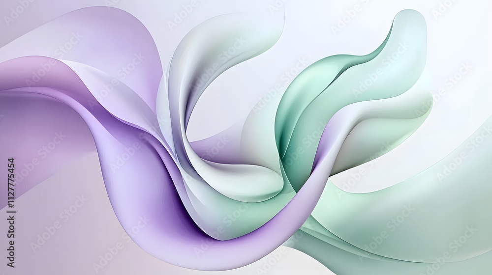 custom made wallpaper toronto digitalAbstract pastel-colored flowing shapes, dynamic curves and swirls, elegant design.