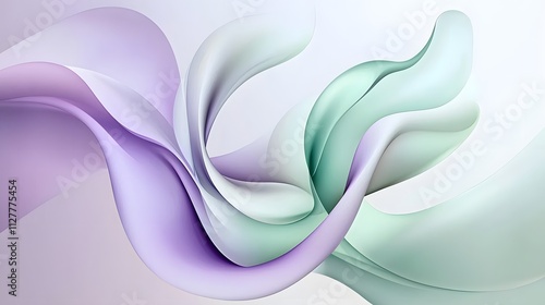 Wallpaper Mural Abstract pastel-colored flowing shapes, dynamic curves and swirls, elegant design. Torontodigital.ca