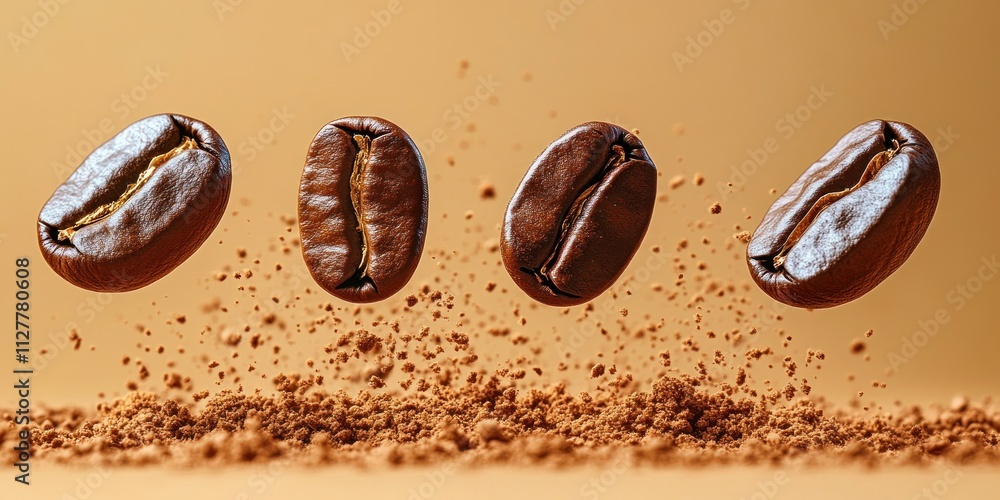 Coffee Beans in Flight Coffee Beans in Flight