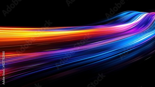 Abstract Colorful Light Streaks in Dynamic, Curving Motion