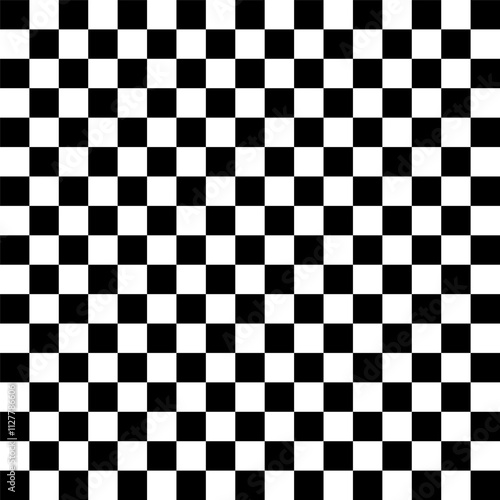 Checkerboard pattern. Black white grid. Minimal geometric layout. Simple vector background.