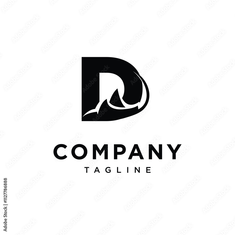 Letter D Manta Logo Icon Vector Letter D Manta Logo Icon Vector