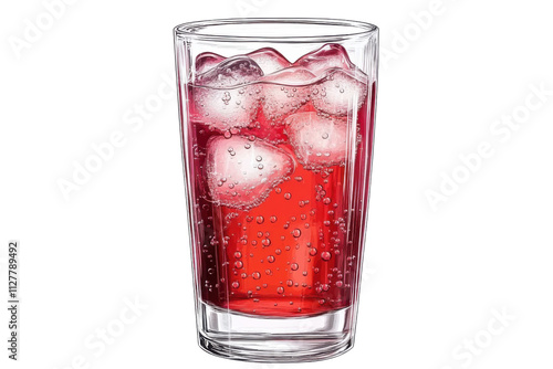 Refreshing soft drink with bubbles- isolated PNG transparent background for beverage packaging and digital designs