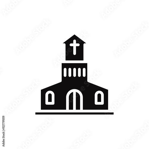 Church icon Thin line art collection