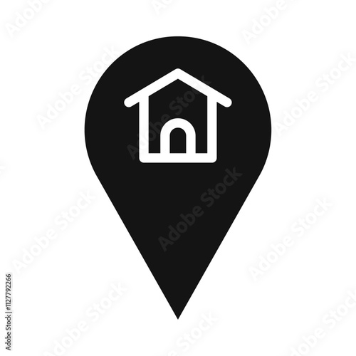 Home location icon Thin line art collection