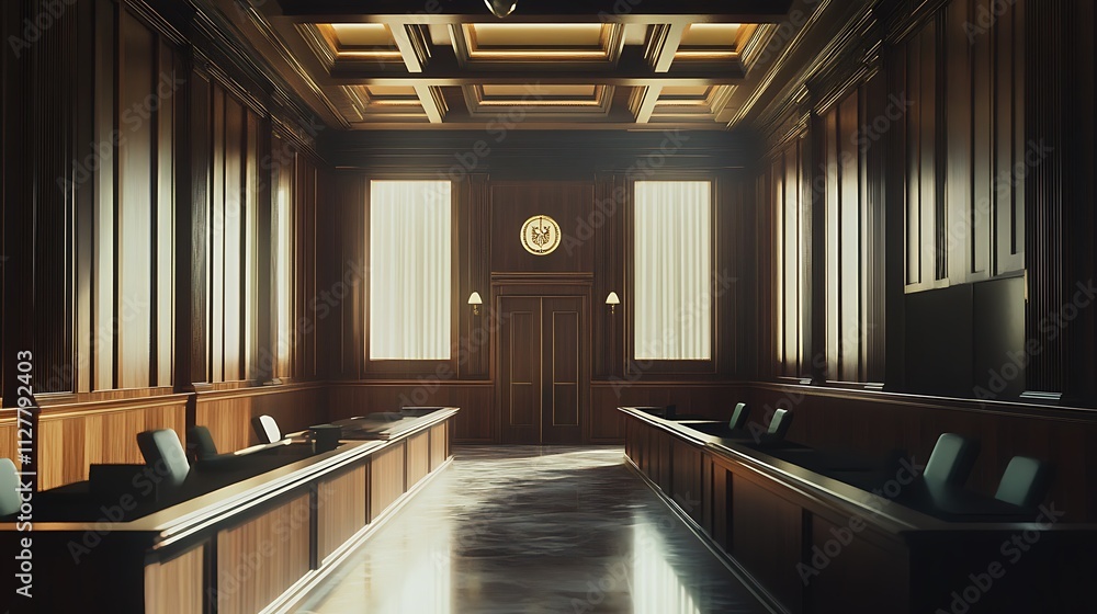 Fototapeta premium A Formal Wooden Interior With a View