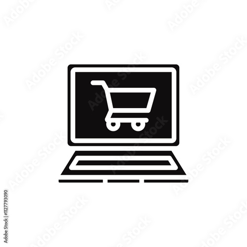 Online shopping icon Thin line art collection