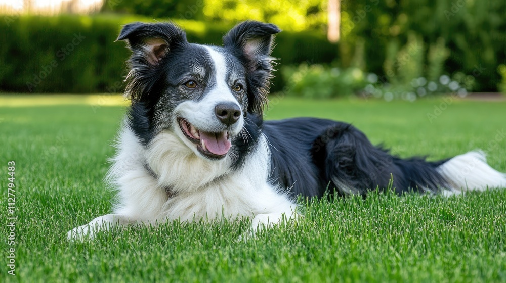 A joyful dog playing on green grass, looking happy and energetic on a bright summer day, with a focus on the dog's movement and expression. A joyful dog playing on green grass, looking happy and energetic on a bright summer day, with a focus on the dog's movement and expression.