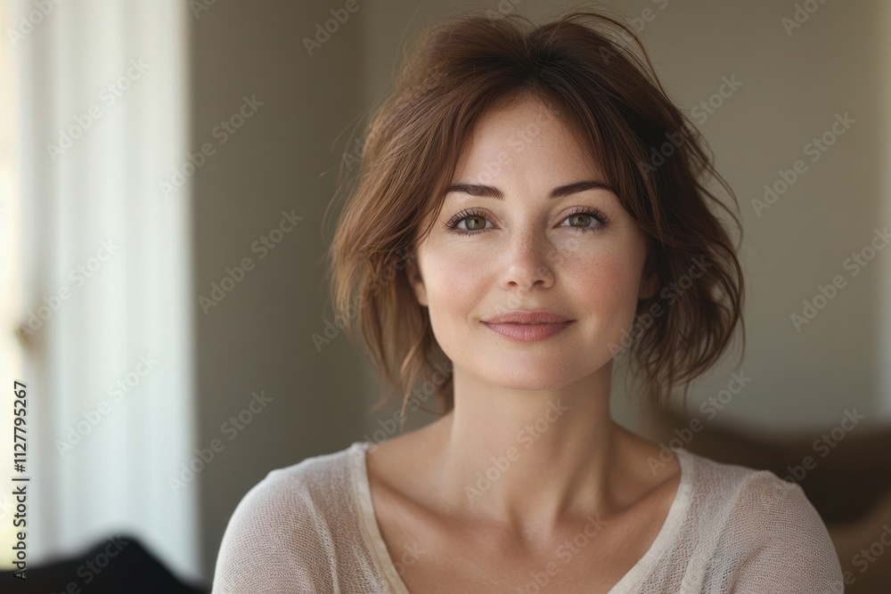 Positive older woman retirement home portrait smiling on video call Positive older woman retirement home portrait smiling on video call