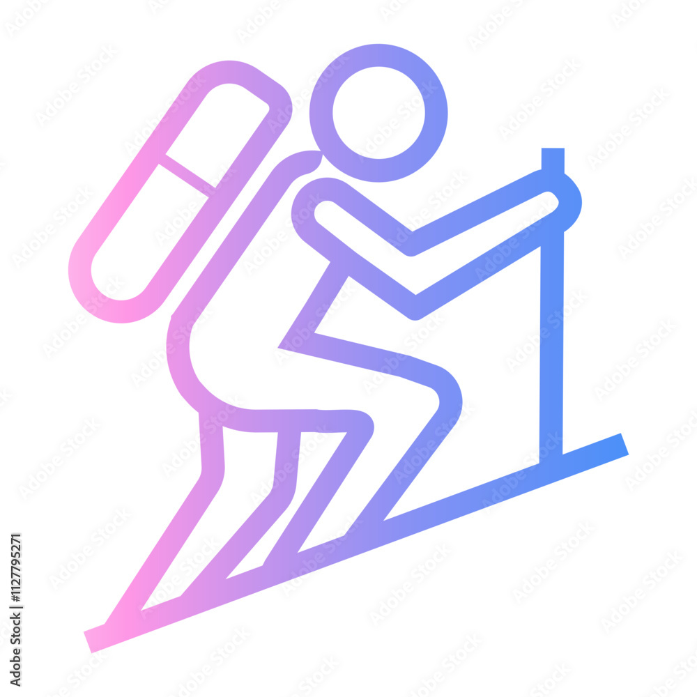 cross country Line Gradient Icon cross country Line Gradient Icon