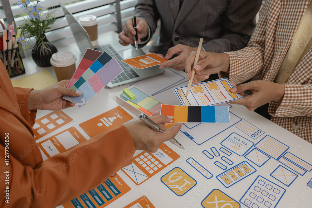the development team is consulting on the design of the website UX UI ...