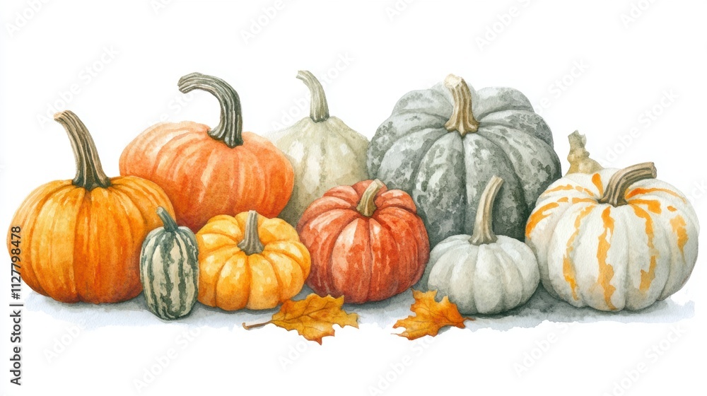 Pumpkin in Fall for holiday seasonal decoration.