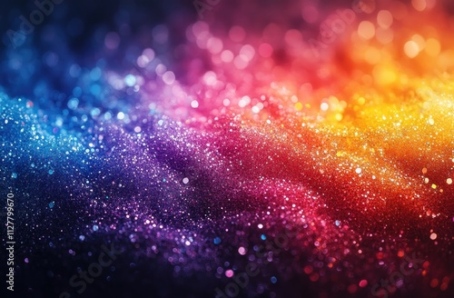 Sparkling Glitter Background with Bokeh and Soft Light in Pastel Colors for Festive and Elegant Decoration