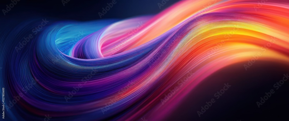 Colorful Abstract Twisted Ribbon Design with Fluid Motion and Gradient Background Colorful Abstract Twisted Ribbon Design with Fluid Motion and Gradient Background