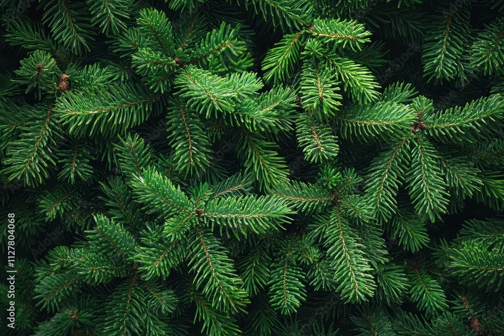 Lush green pine tree branches with detailed needles texture for decoration Lush green pine tree branches with detailed needles texture for decoration