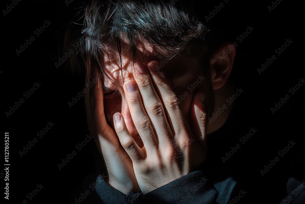 Chained Man in Spotlight Emotional Depth Solitude Chained Man in Spotlight Emotional Depth Solitude
