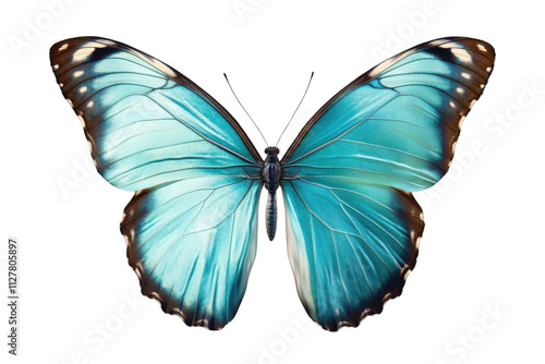 Beautiful cyan butterfly PNG with transparent background for design projects