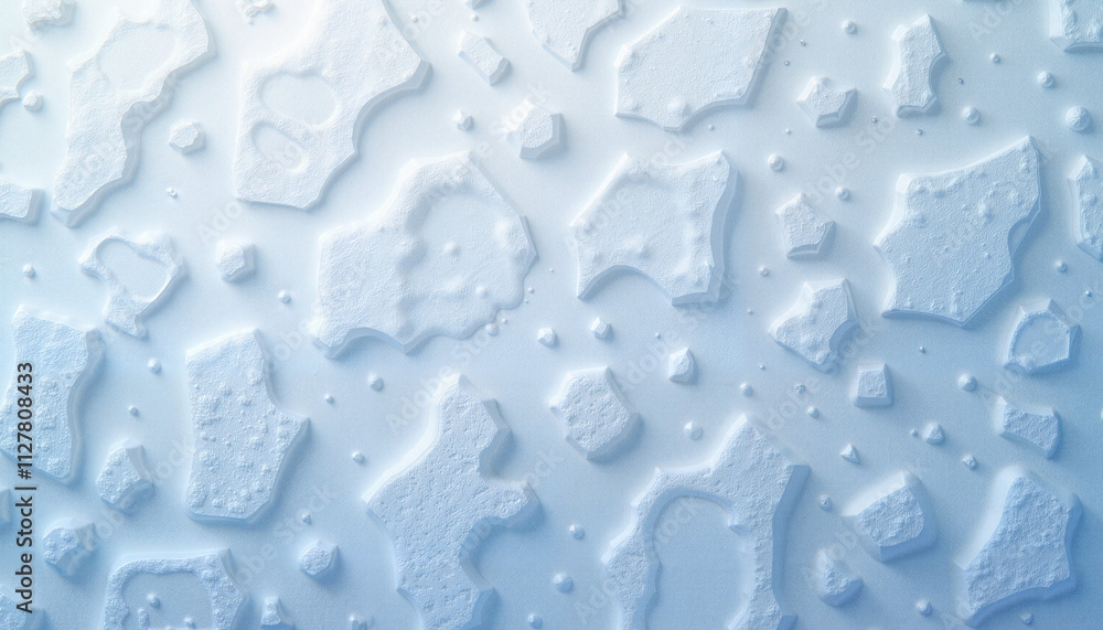 Frosted effect with irregular snow shapes on a soft blue background for winter design, copy space Frosted effect with irregular snow shapes on a soft blue background for winter design, copy space