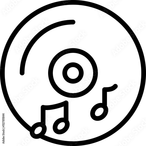 music icon illustration design with outline