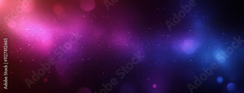 Vibrant Purple and Blue Abstract Background with Bokeh Lighting and Grainy Texture