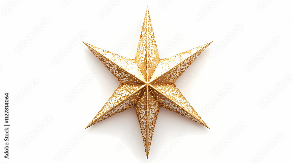 Luxury gold christmas star on white background. Radiance. Illustration Luxury gold christmas star on white background. Radiance. Illustration
