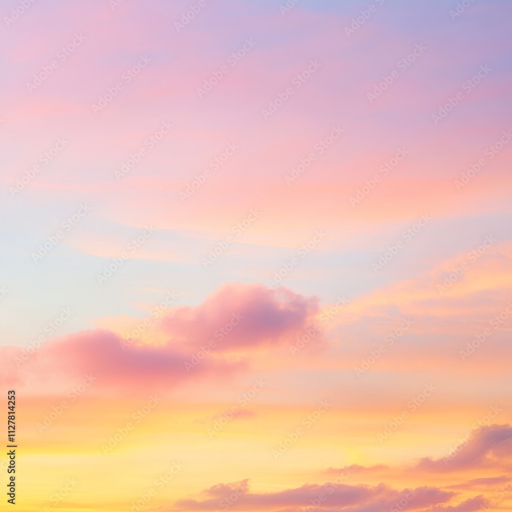 Fototapeta premium Soft Pastel Sunrise with Delicate Tones of Pink and Yellow