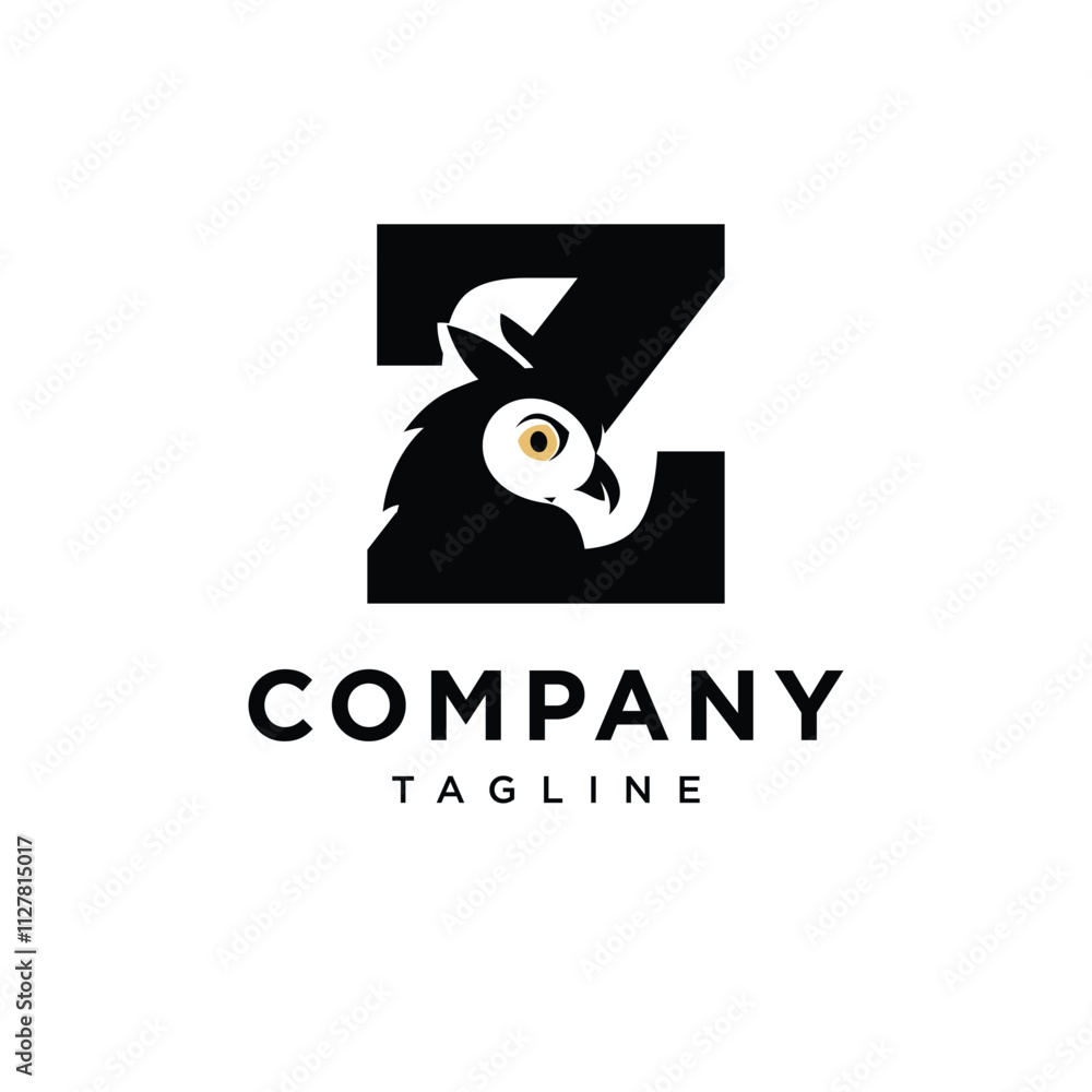 Letter Z Owl Logo Icon Vector 