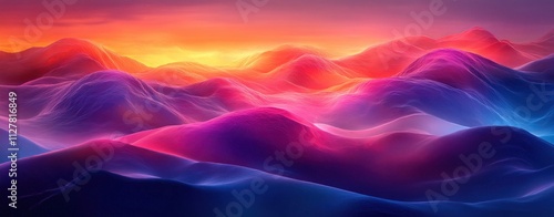 Abstract Vibrant Gradient Landscape with Purple and Orange Flows