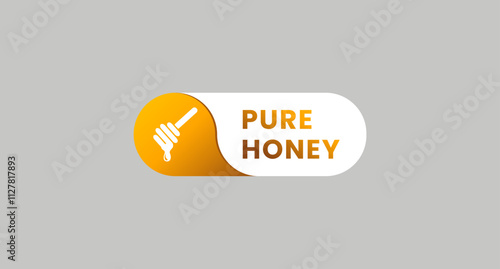 Pure honey label or pure honey vector. Best honey label vector for packaging design element.