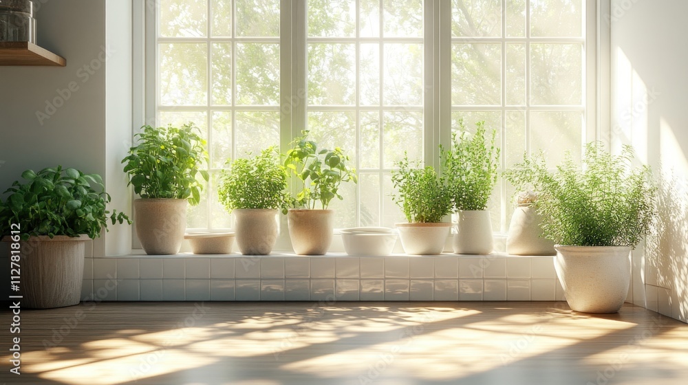 Minimalistic Vase and Greenery on White Marble Kitchen Countertop Minimalistic Vase and Greenery on White Marble Kitchen Countertop